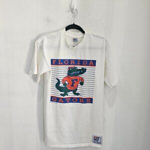 The Game Florida Gators Men  White T- Shirt.  Size L Vintage 1990